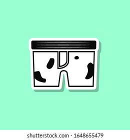 Dirty underwear sticker style icon. Simple thin line, outline, glyph, flat vector of wash icons for ui and ux, website or mobile application