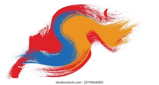 Dirty vector artistic brush strokes image on white background. Modern design. Grunge texture.