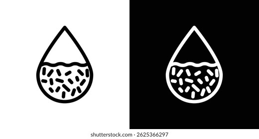 Dirty water drop icon concept stroke on white background