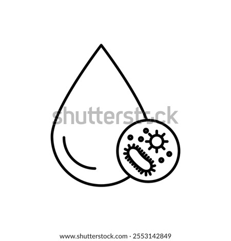 Dirty water drop icon linear logo isolated