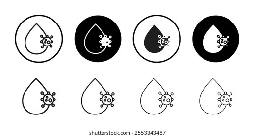 Ícone de gota d'água suja Conjunto de ilustrações de vetor de linha fina