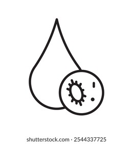 Ícone de gota de água suja Ilustração de linha fina plana do vetor