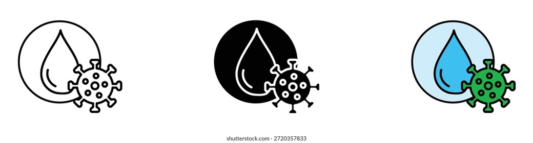 ícone de gota de água suja vetor. símbolo de riscos à saúde. ilustração vetorial.