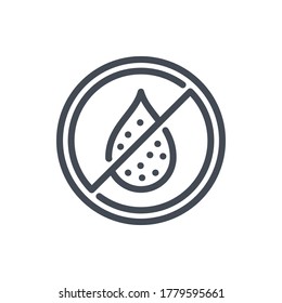 Dirty Water Drop line icon. No Dirty Water vector outline sign.