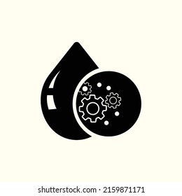 Dirty water drop vector icon. filled flat sign for mobile concept and web design. Water droplet with bacteria germs glyph icon. Symbol, logo illustration. Vector graphics