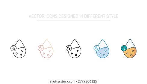 Dirty Water Drop Vector Icon set Illustration