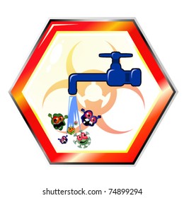Dirty water warning sign