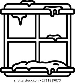 Icono de contorno de ventana sucia para servicios de limpieza