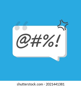 dirty word, bad comment, complain, bullying, hate speech concept illustration flat design vector eps10. simple, modern graphic element for social media, infographic, icon