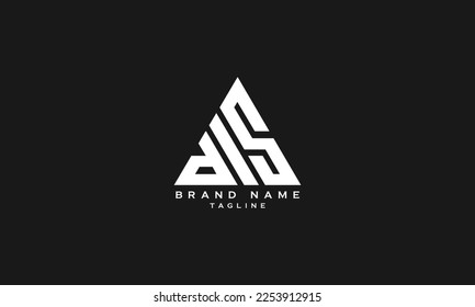 DIS, Abstract initial monogram letter alphabet logo design