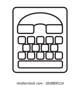 disabilities concept, tty icon over white background, line style, vector illustration