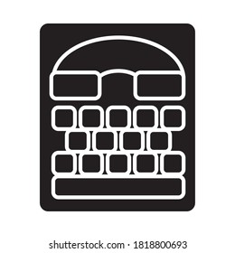 disabilities concept, tty icon over white background, silhouette style, vector illustration