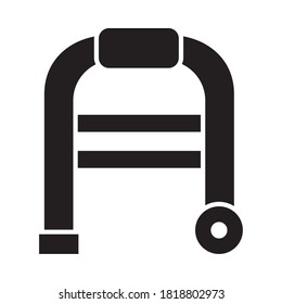 disabilities concept, walker icon over white background, silhouette style, vector illustration
