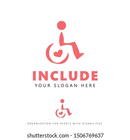Disabilities, hand drawn style, Vector Logo-Icon
