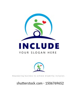 Disabilities, hand drawn style, Vector Logo-Icon