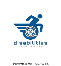disabilities logo design icon vector	