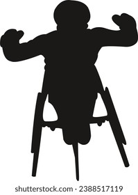 El vector de la silueta del hombre discapacitado 