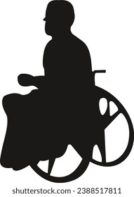 The disabilities man silhouette vector