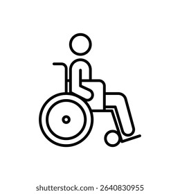 Disability Access Symbol Vector Thin Line Wheelchair User Icon
