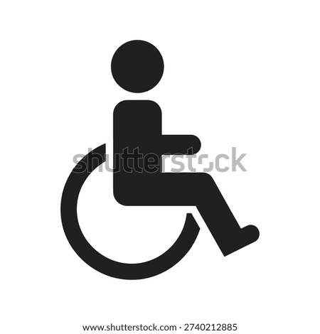 Disability accessibility icon showing person in wheelchair representing handicapped disabled access medical support assistance