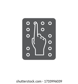 Disability blind vector icon symbol braille isolated on white background