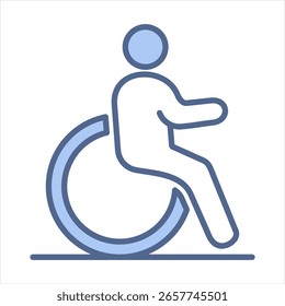 Ilustración vectorial del icono azul de la discapacidad