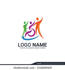 Disability Care Logo Design. Foundation Or Community Logo Design