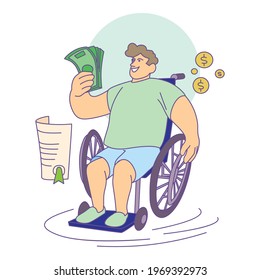 Disability compensation icon. Cartoon and flat of Disability compensation vector icon for web design isolated on white background