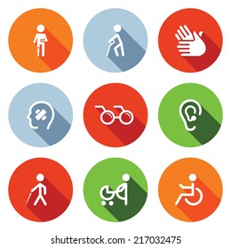 Disability Flat Icons Set