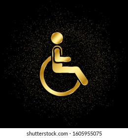 Disability gold, icon. Vector illustration of golden particle