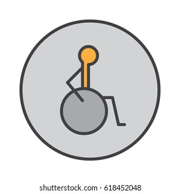 Disability, handicap filled outline icon, round colorful vector sign, circular flat pictogram. Symbol, logo illustration