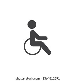 Disability, handicap vector icon. filled flat sign for mobile concept and web design. Wheelchair handicap glyph icon. Symbol, logo illustration. Pixel perfect vector graphics