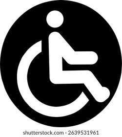 Disability handicap wheel chair icon isolated on black background	