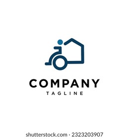 Plantilla vectorial del icono del logotipo de la casa de discapacidad.eps