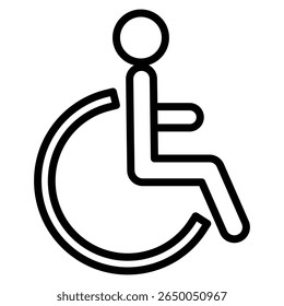 ícone de deficiência plano fino esboço arte logotipo