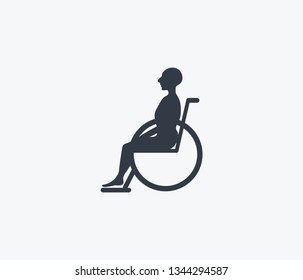 Disability icon isolated on clean background. Disability icon concept drawing icon in modern style. Vector illustration for your web mobile logo app UI design.