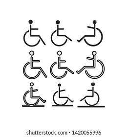 disability icon logo vector illustration template