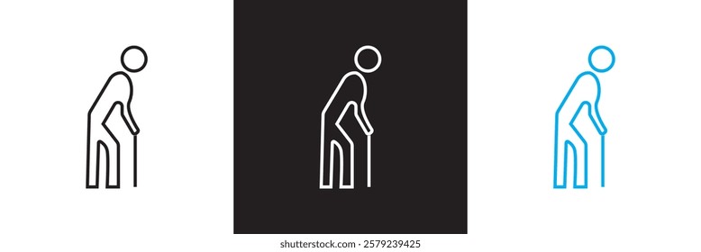 Disability icon set.  Modern  style of handicap related icons. features of physical and mental development, assistive devices, inclusivity, and more.  isolated on white and black background. EPS 10