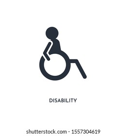 disability icon. simple element illustration. isolated trendy filled disability icon on white background. can be used for web, mobile, ui.