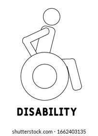 disability icon. Trendy modern flat linear vector disability icon on white background from thin line collection, outline vector illustration
