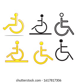 Disability Icon Vector Illustration Isolated on white background