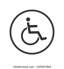 Disability Icon Vector Illustration Sign & Symbol. Wheelchair Icon on White Background for Graphic and Web Design,
Modern Simple Vector Sign & Trendy Symbol for Design and Web Button or Mobile App.