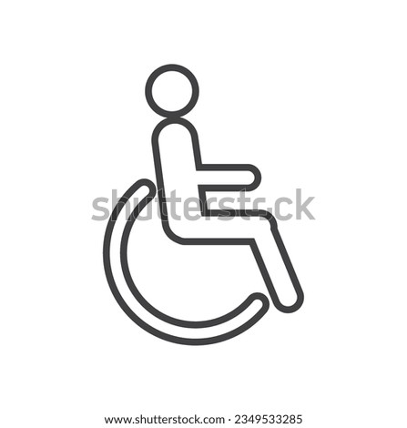 Disability icon vector line, disability icon or disability info graphics element, disability accessibility icon, physically disabled people icon and sign.