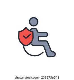 disability icon. vector.Editable stroke.linear style sign for use web design,logo.Symbol illustration.