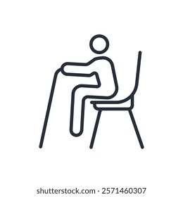 disability icon. vector.Editable stroke.linear style sign for use web design,logo.Symbol illustration.