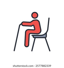 disability icon. vector.Editable stroke.linear style sign for use web design,logo.Symbol illustration.