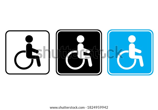 Disability icon.\
Wheelchair accessibility symbol. Parking sign for a disabled\
person. A place for a disabled\
person.