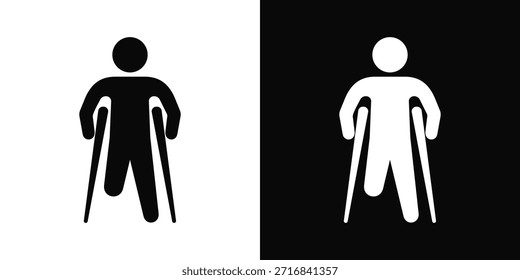 Estilo de fondo blanco y negro del icono de la discapacidad