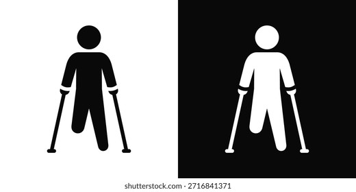 Estilo de fondo blanco y negro del icono de la discapacidad