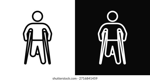 Estilo de fondo blanco y negro del icono de la discapacidad